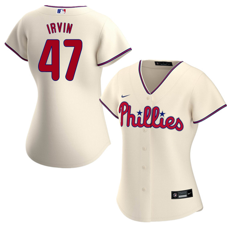 Nike Women #47 Cole Irvin Philadelphia Phillies Baseball Jerseys Sale-Cream